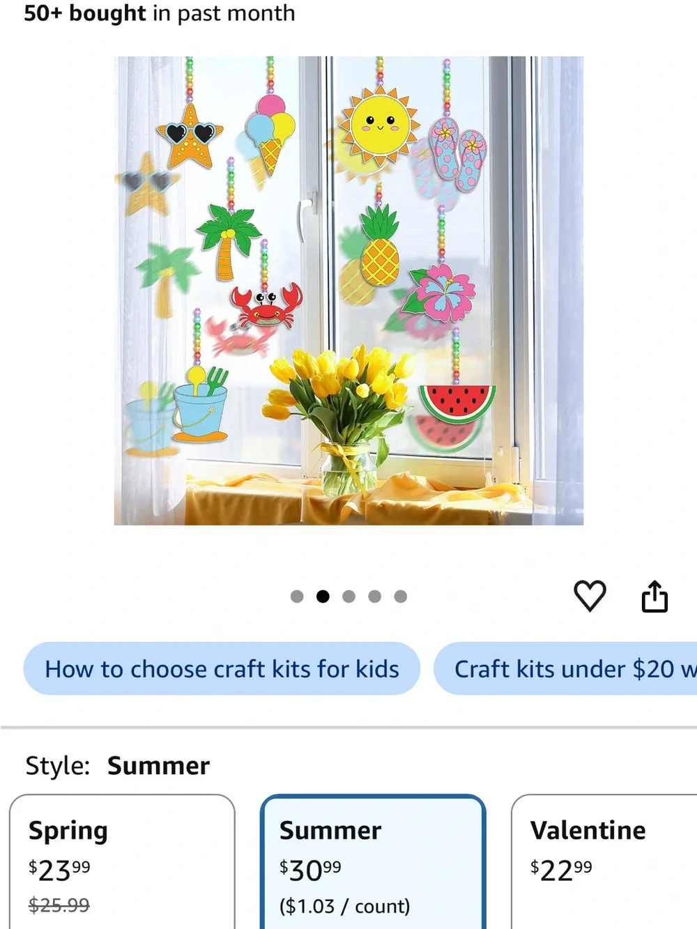 Summer window art sun catchers Craft Kit for Kids - DIY Decorative Charms